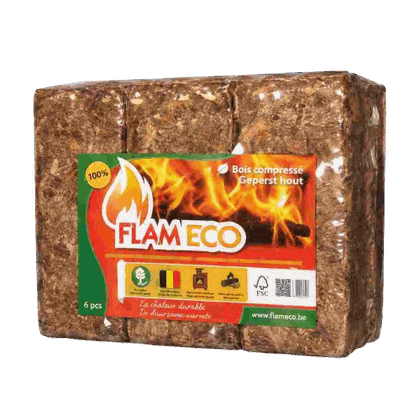 Pack de 6 briquettes Flameco